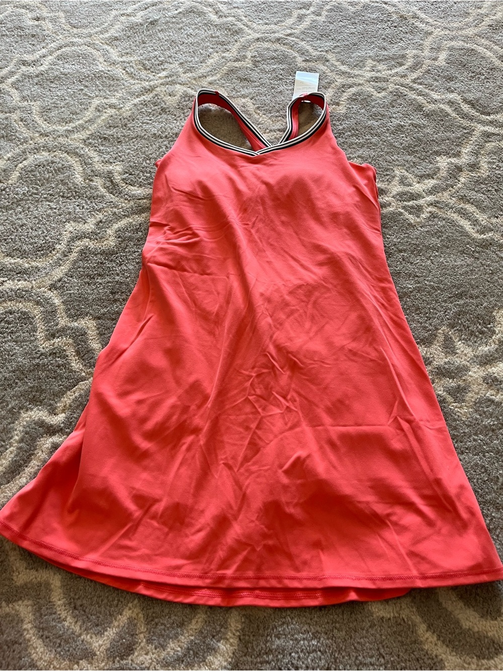 all in motion Coral Sports Tank with Striped Trim